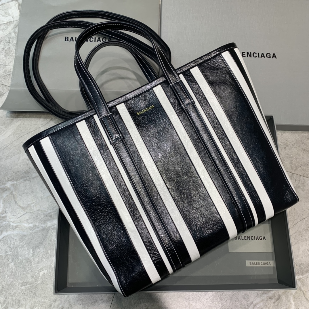 Balenciaga Tote Handbag Shopping Bag Black/White